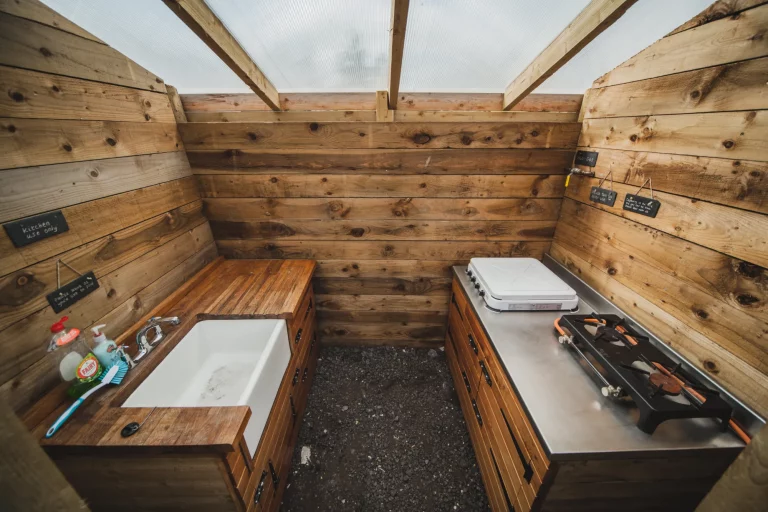 Outdoor Kitchen | Group glamping | Peak District Glamping